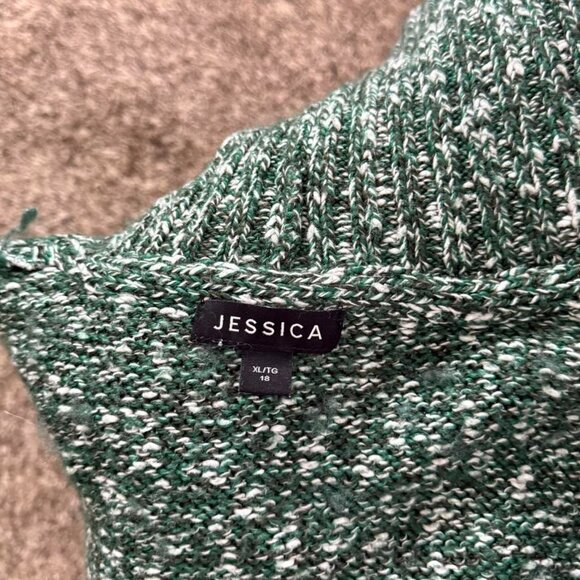 cozy girly grunge green cowl neck micro mini sweater dress / long tunic top - Picture 5 of 5